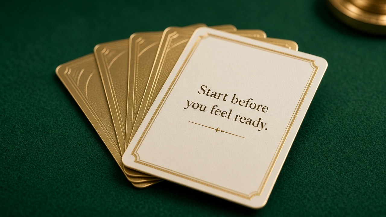 Close-up of a single Ace of Success card face showing pip and printed line